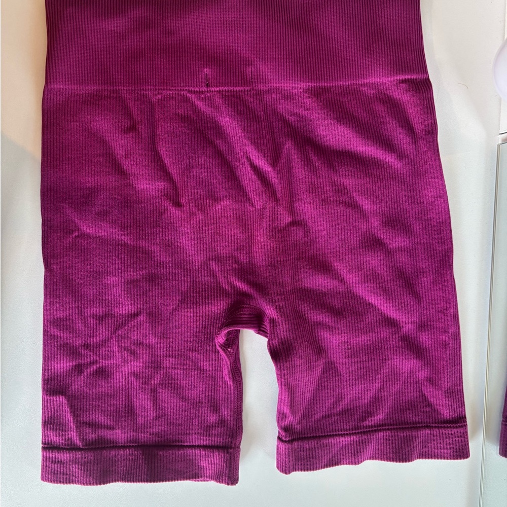 Art Class Purple Ribbed Bike Shorts High-Waisted Stretchy